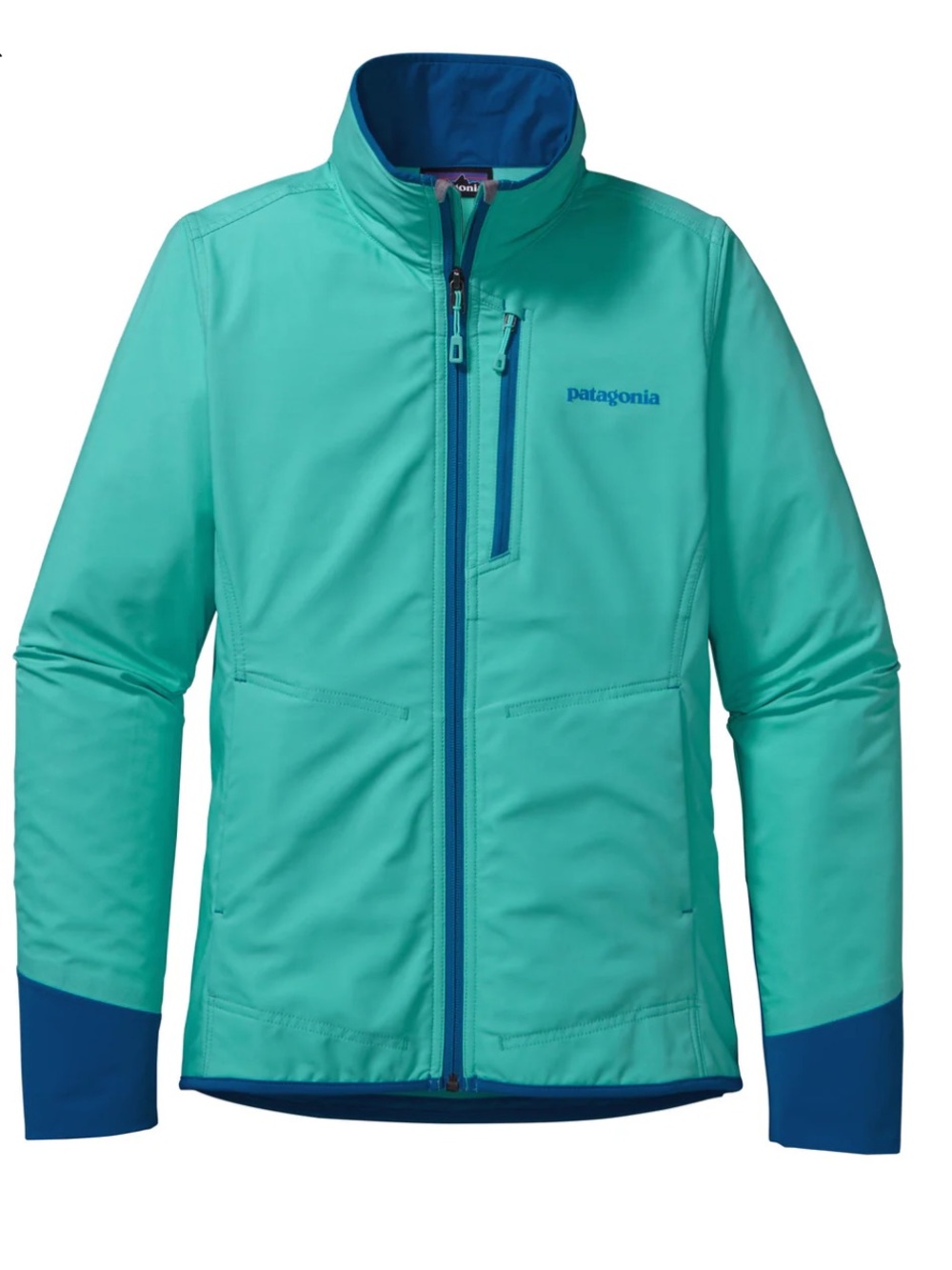 Patagonia Teal Jacket with Blue Trim